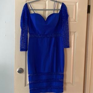 Royal blue embroidered dress